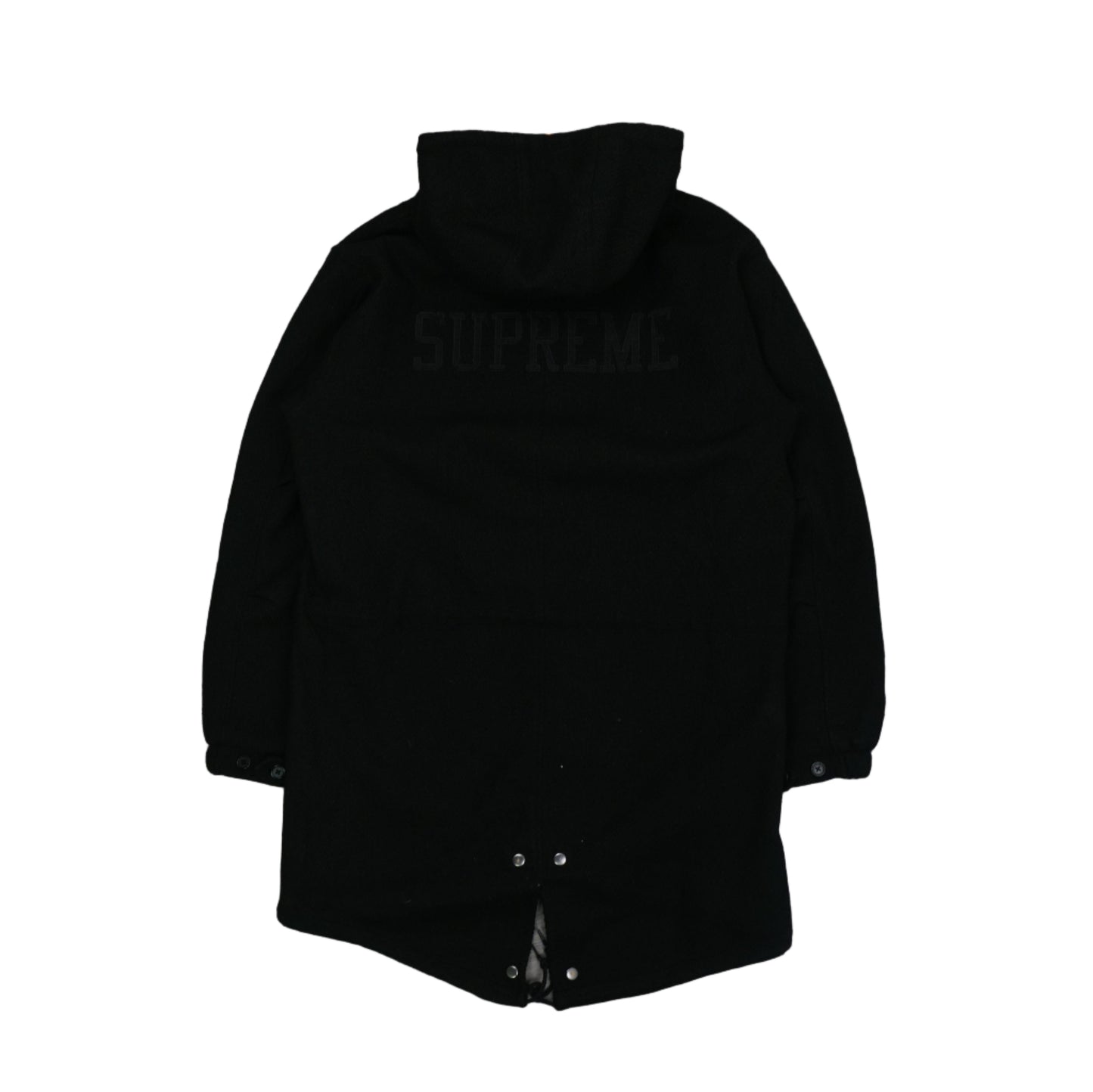 Supreme Wool Fishtail Black Parka-16