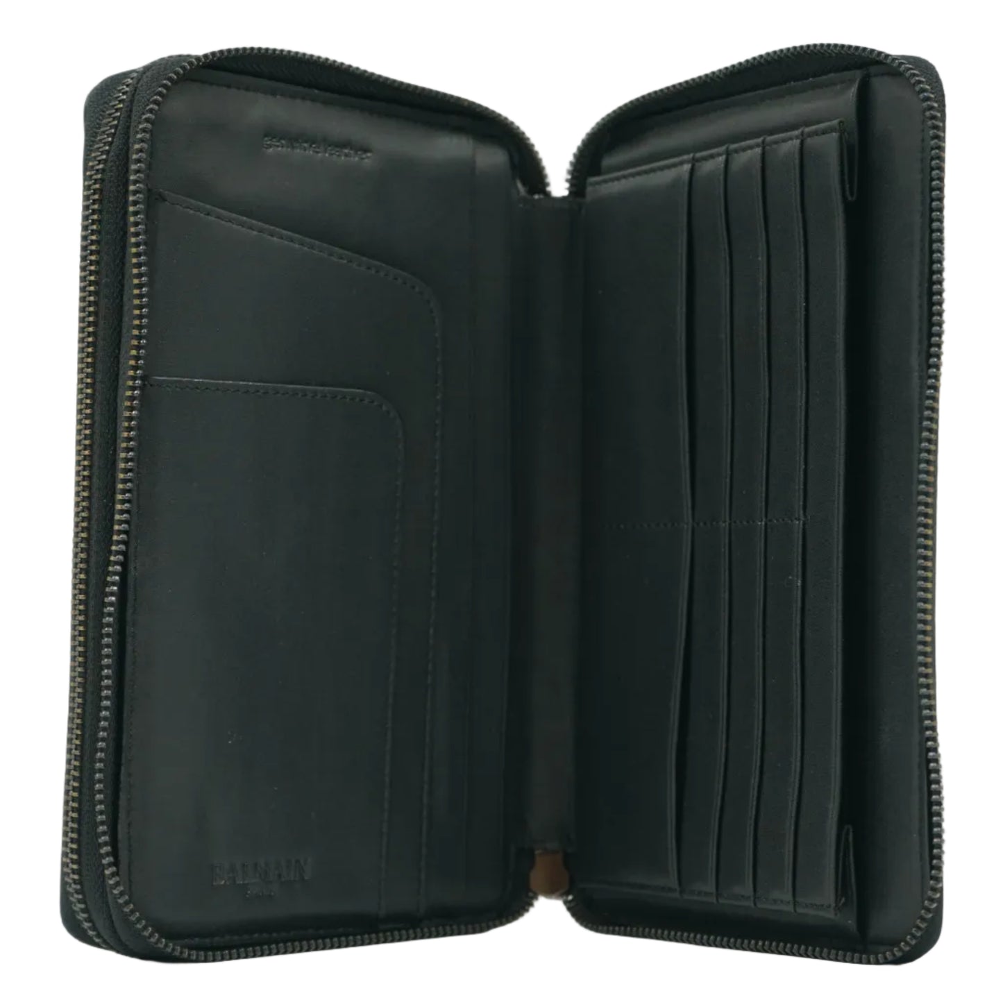 Balmain Organizer Black Leather Pouch