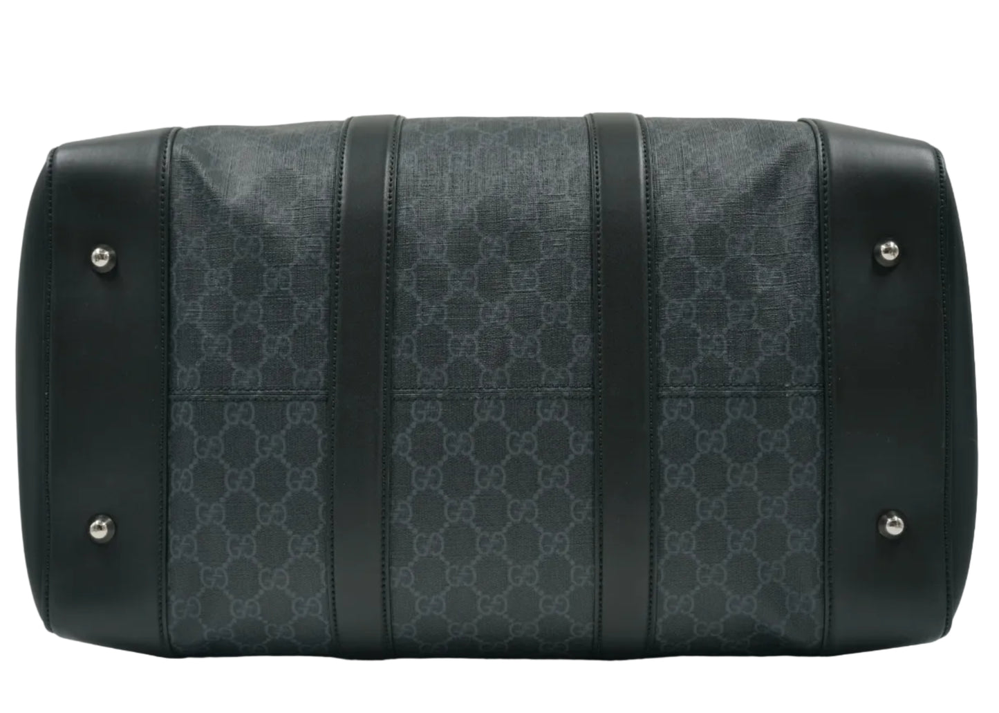 Gucci GG Supreme Black Canvas Medium Duffle Bag 45L