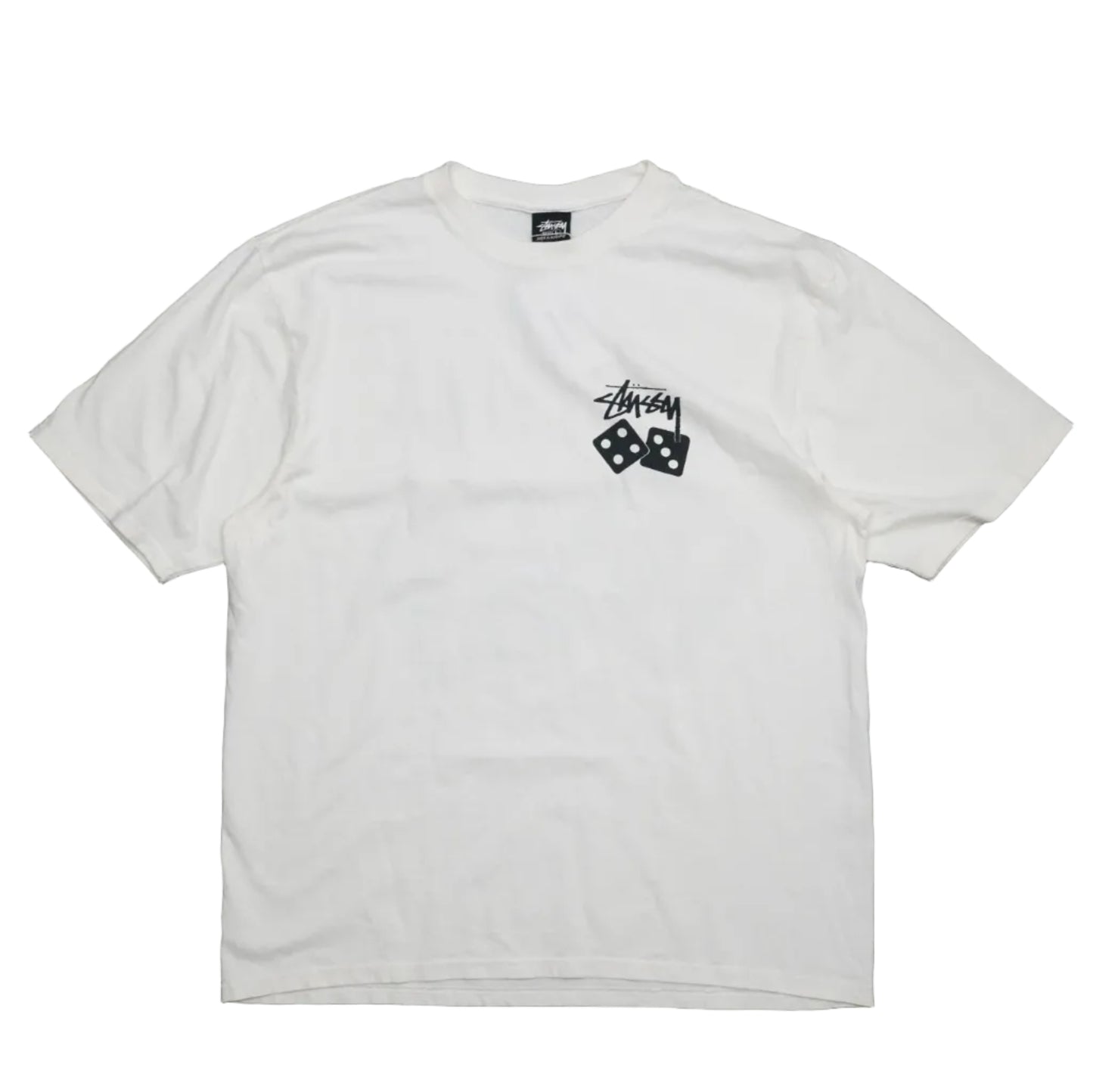 Stussy Dice Pigment Dyed White T-Shirt