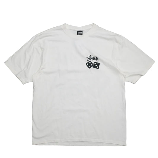 Stussy Dice Pigment Dyed White T-Shirt