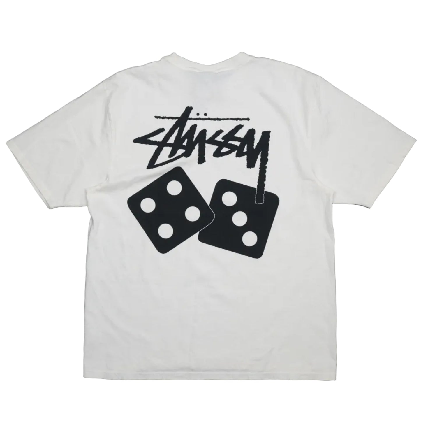 Stussy Dice Pigment Dyed White T-Shirt