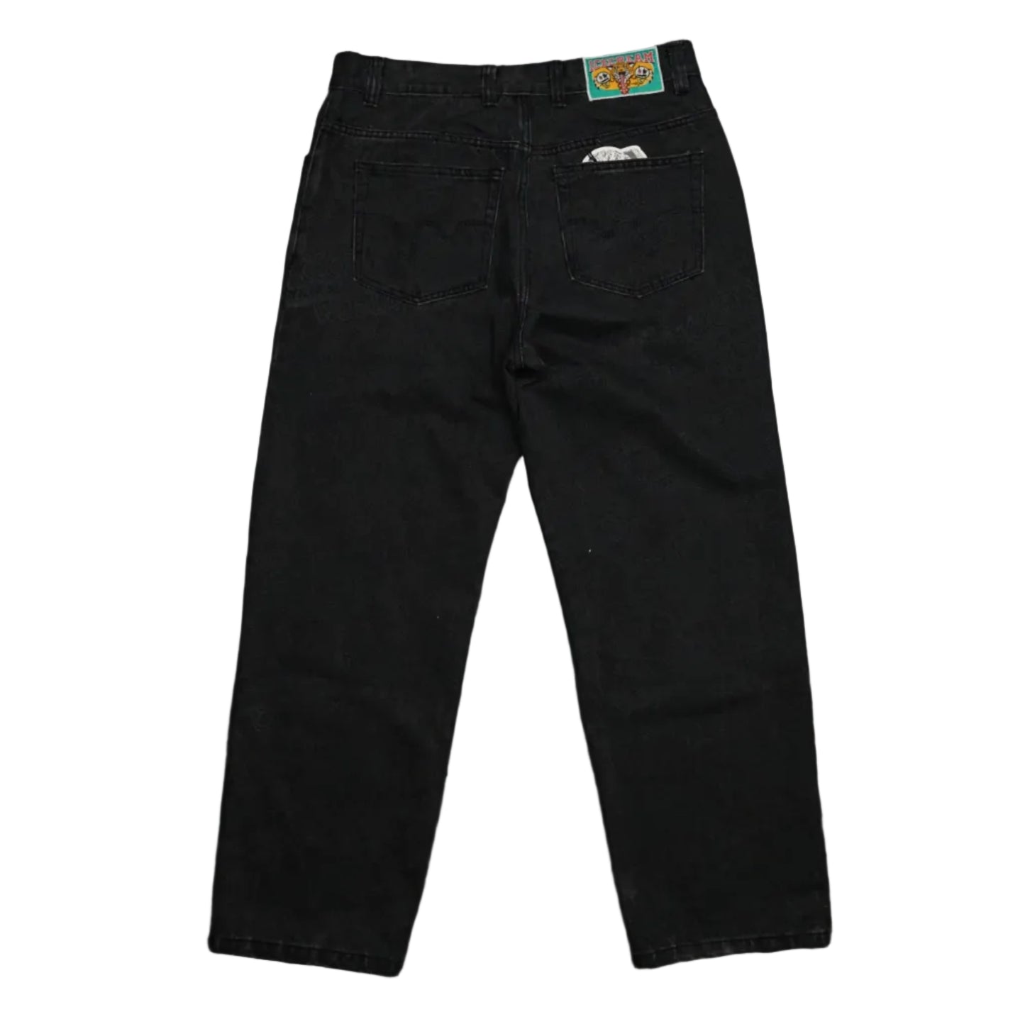 Ice Cream Blue Running Dog Black Denim Jeans