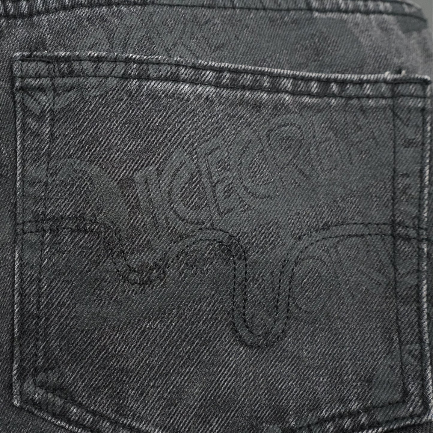 Ice Cream Blue Running Dog Black Denim Jeans