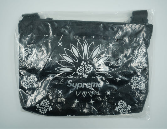 Supreme Bandana Tarp Black Side Bag SS21
