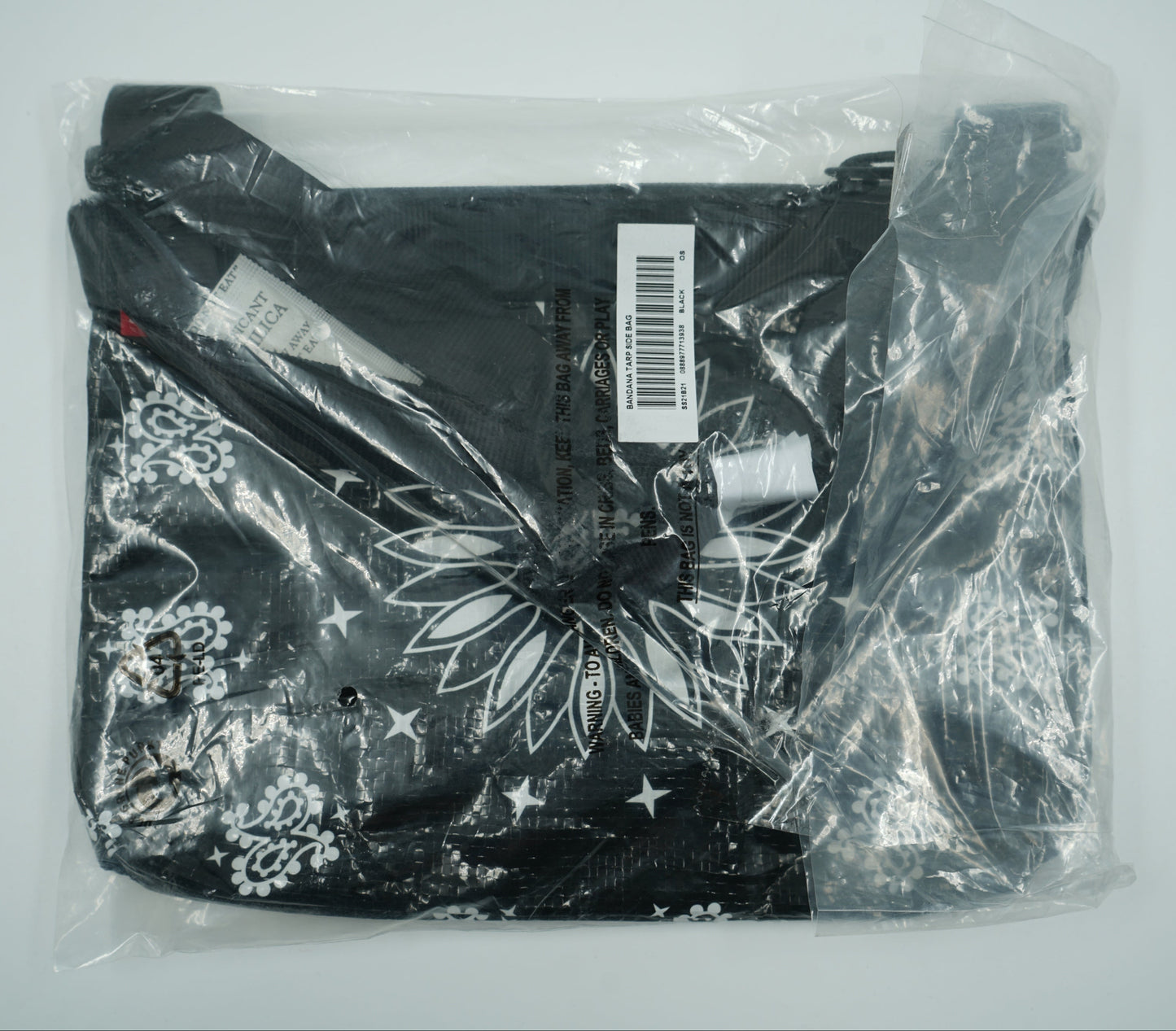 Supreme Bandana Tarp Black Duffle Bag SS21