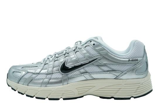 Nike P-6000 White Metallic Silver Flat Silver Black