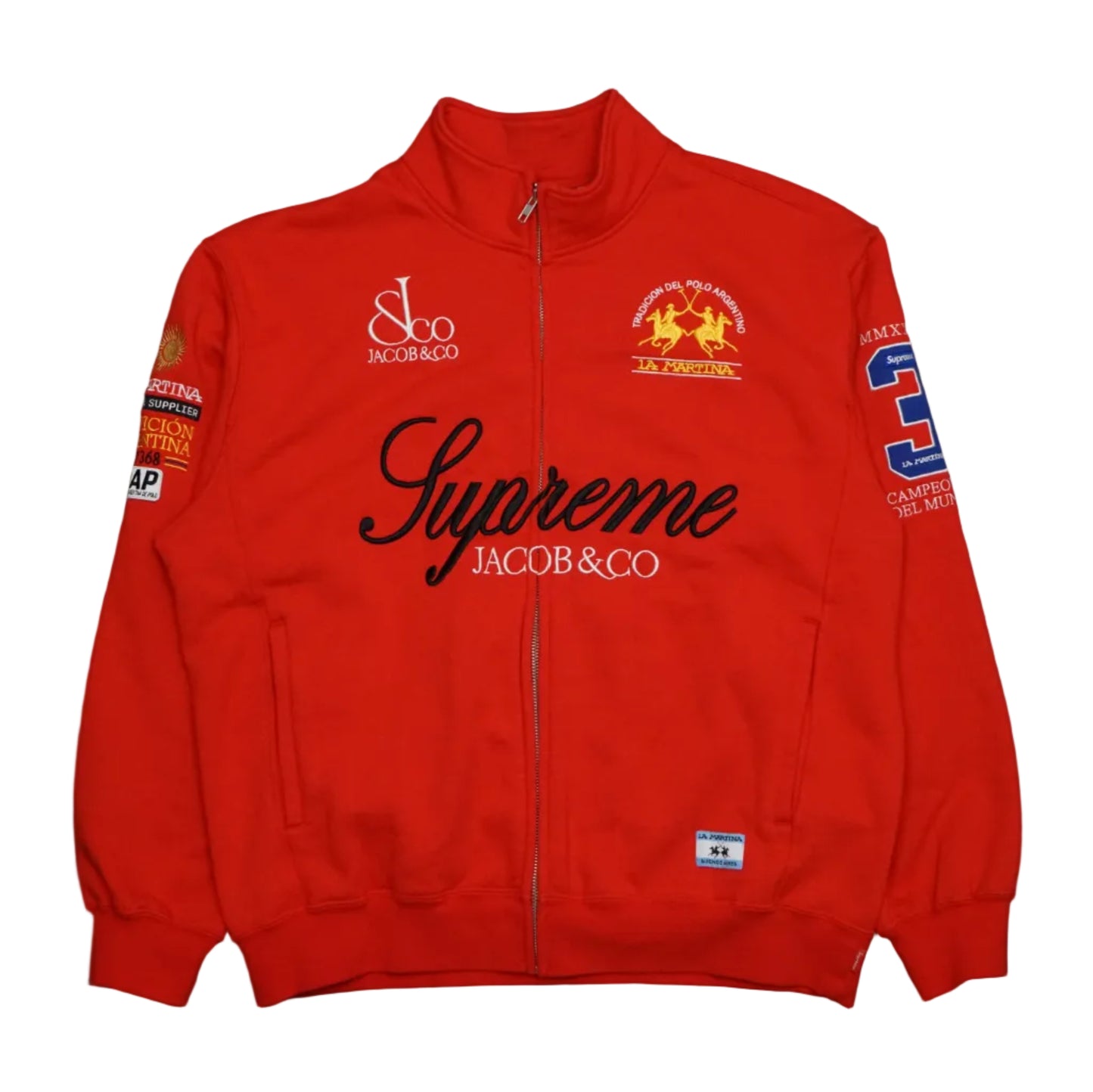 Supreme La Martina Zip Up Sweatshirt Red