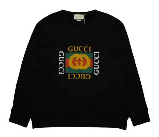 Gucci Vintage Logo Black Crewneck