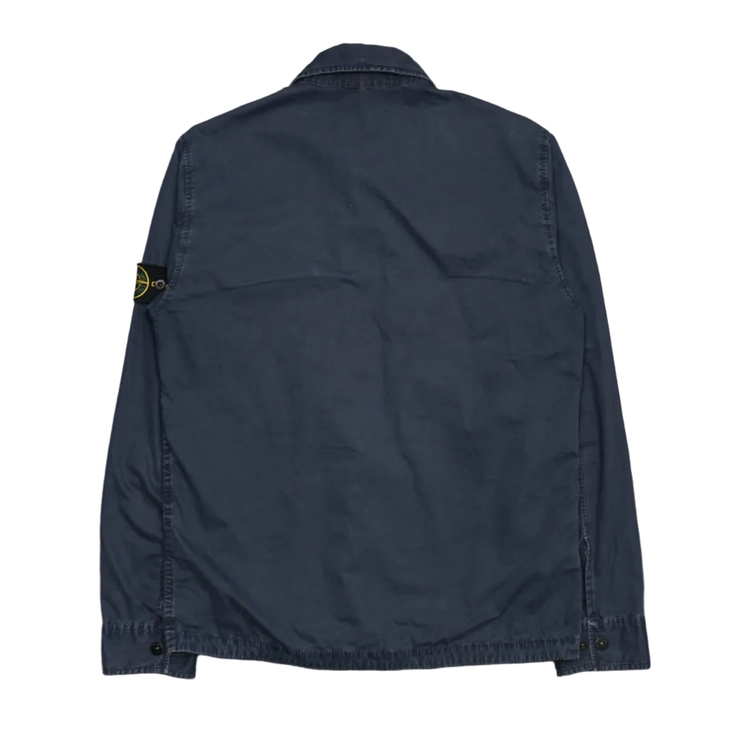 Stone Island DB Chest-Pocket Navy Zip-Up Overshirt