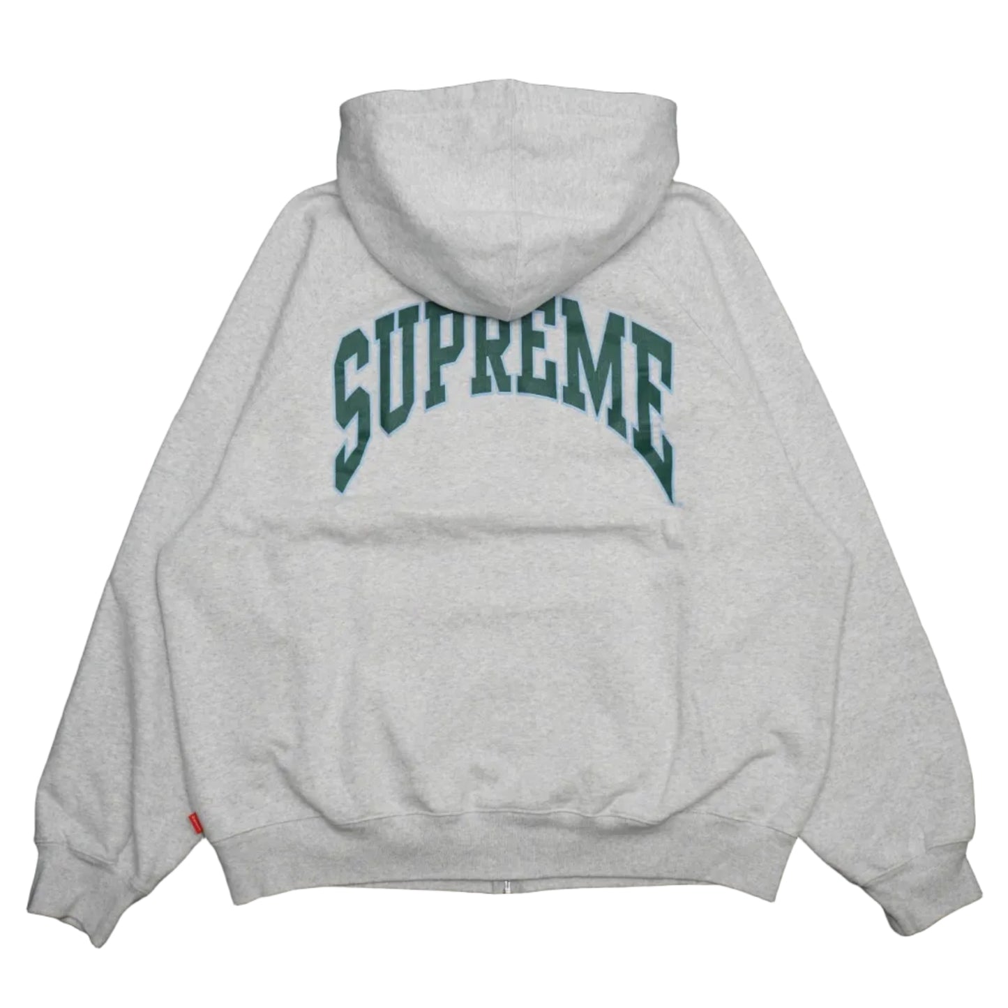 Supreme Cracked Raglan Zip-Up Hodie Heather Grey