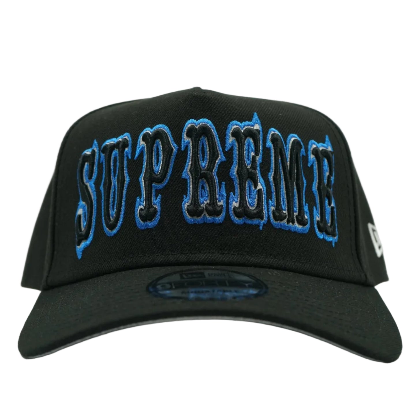Supreme x New Era Gothic Outline Black Cap