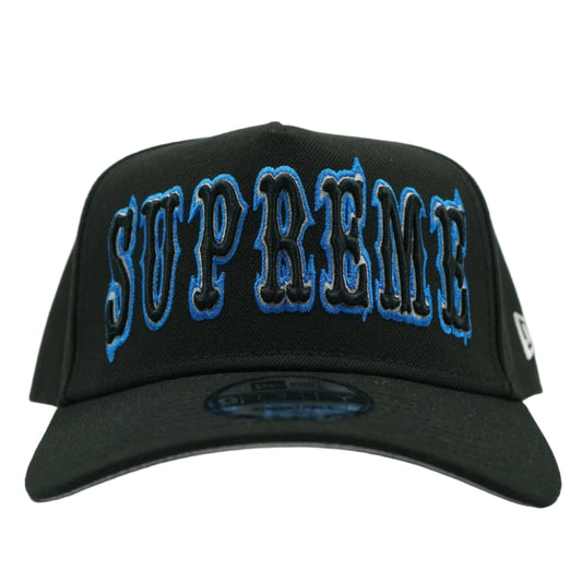 Supreme x New Era Gothic Outline Black Cap