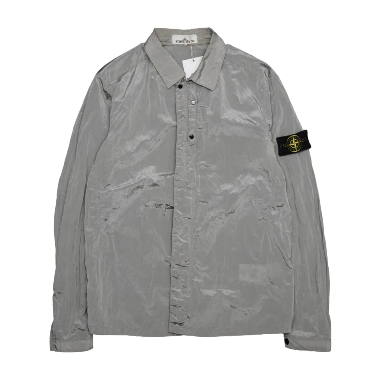 Stone Island Grey Metallic Nylon Overshirt