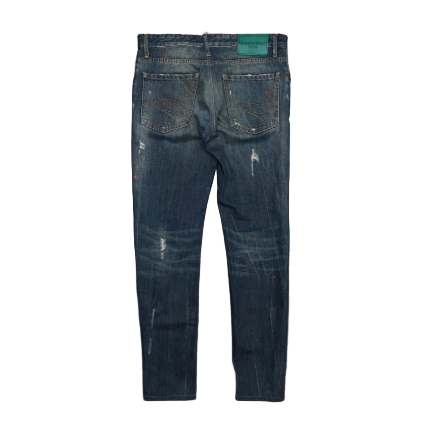 Dsquared2 Slim Jean Green Back Tag Denim Jeans