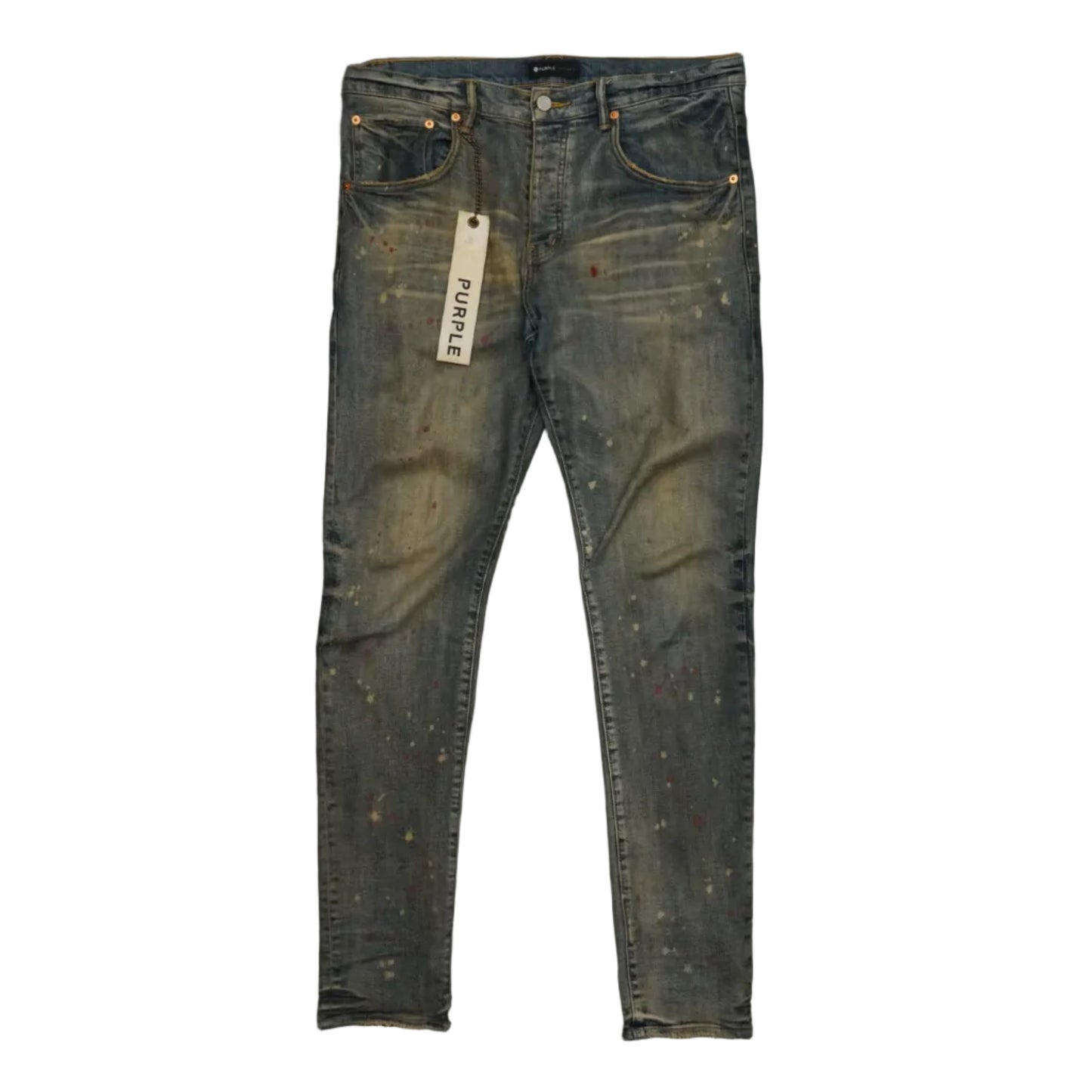Purple Brand Paint Splatter Blue Jeans