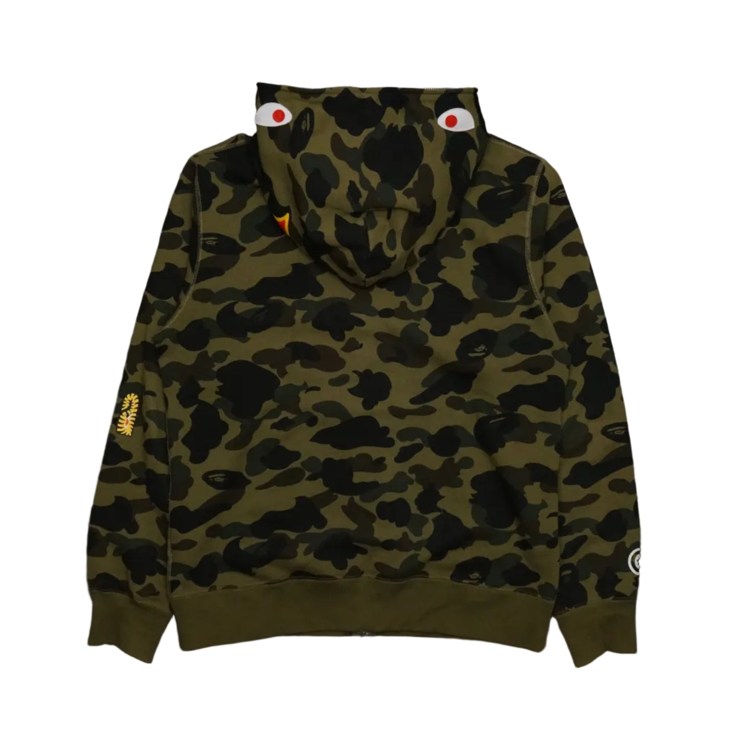 Bape Shark Green Camo Zip Hoodie