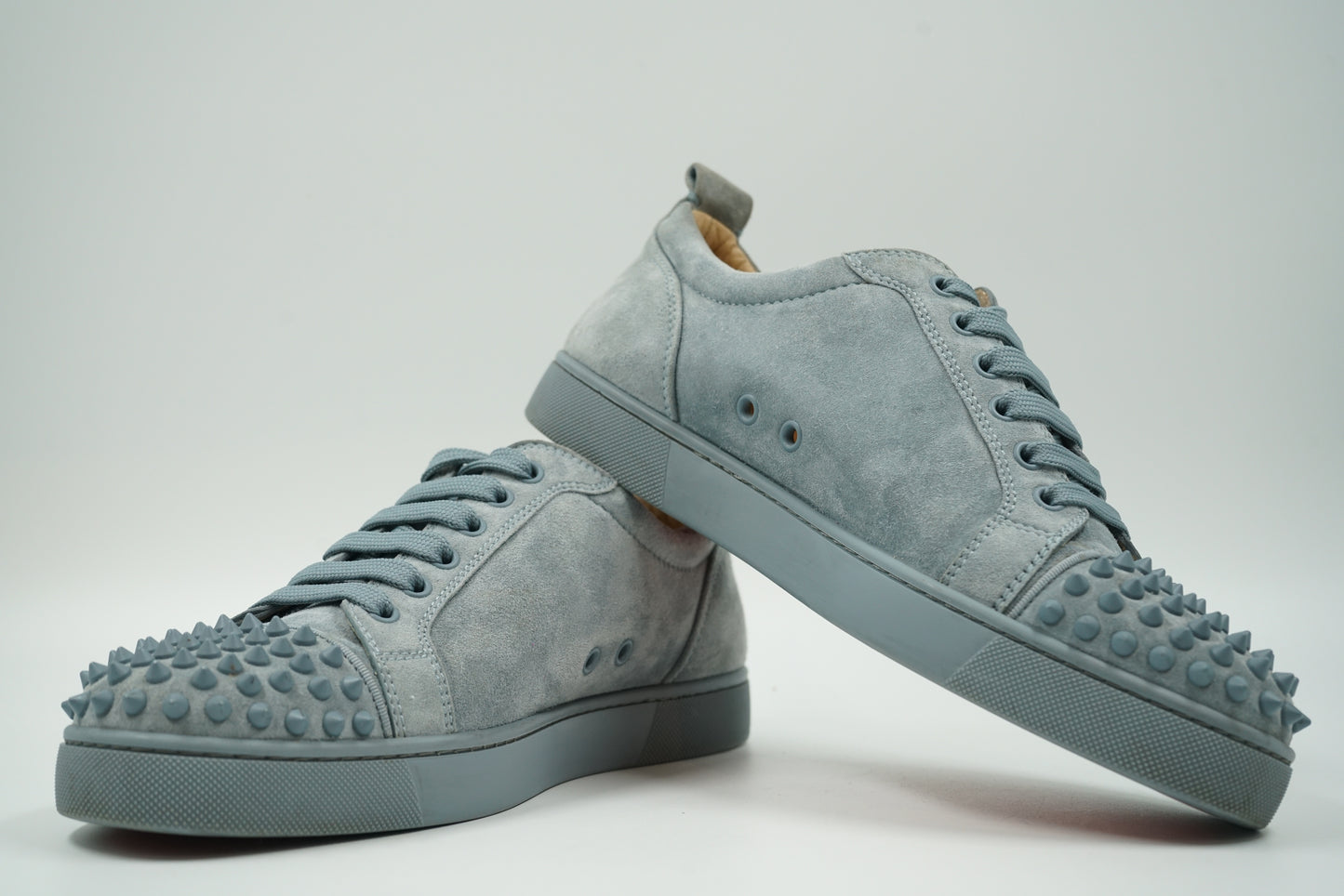 Christian Louboutin Grey Spikes Flat Sneakers
