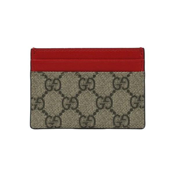 Gucci GG Monogram Logo Beige/Red Cardholder
