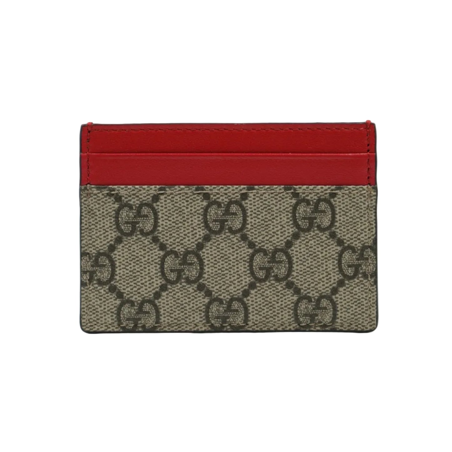 Gucci GG Monogram Logo Beige/Red Cardholder