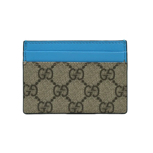 Gucci GG Monogram Logo Beige/Blue Cardholder
