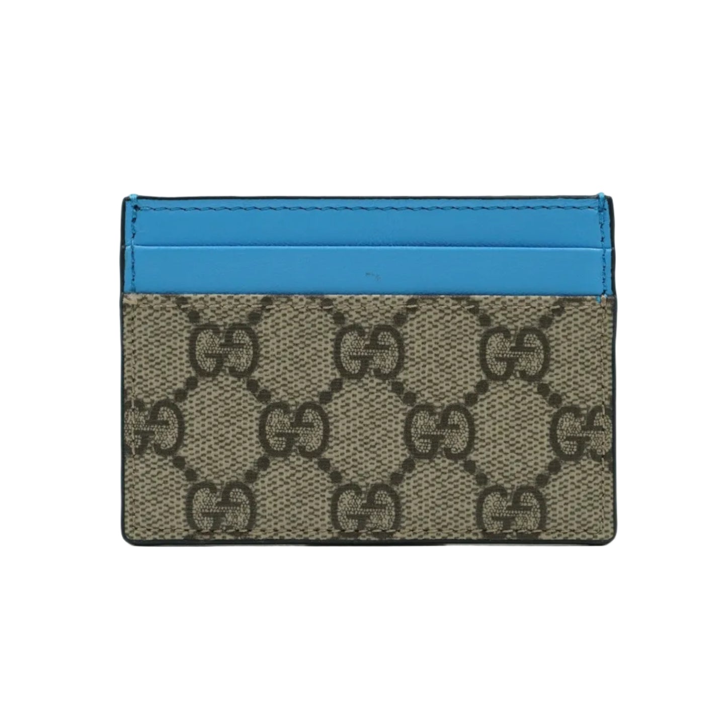 Gucci GG Monogram Logo Beige/Blue Cardholder