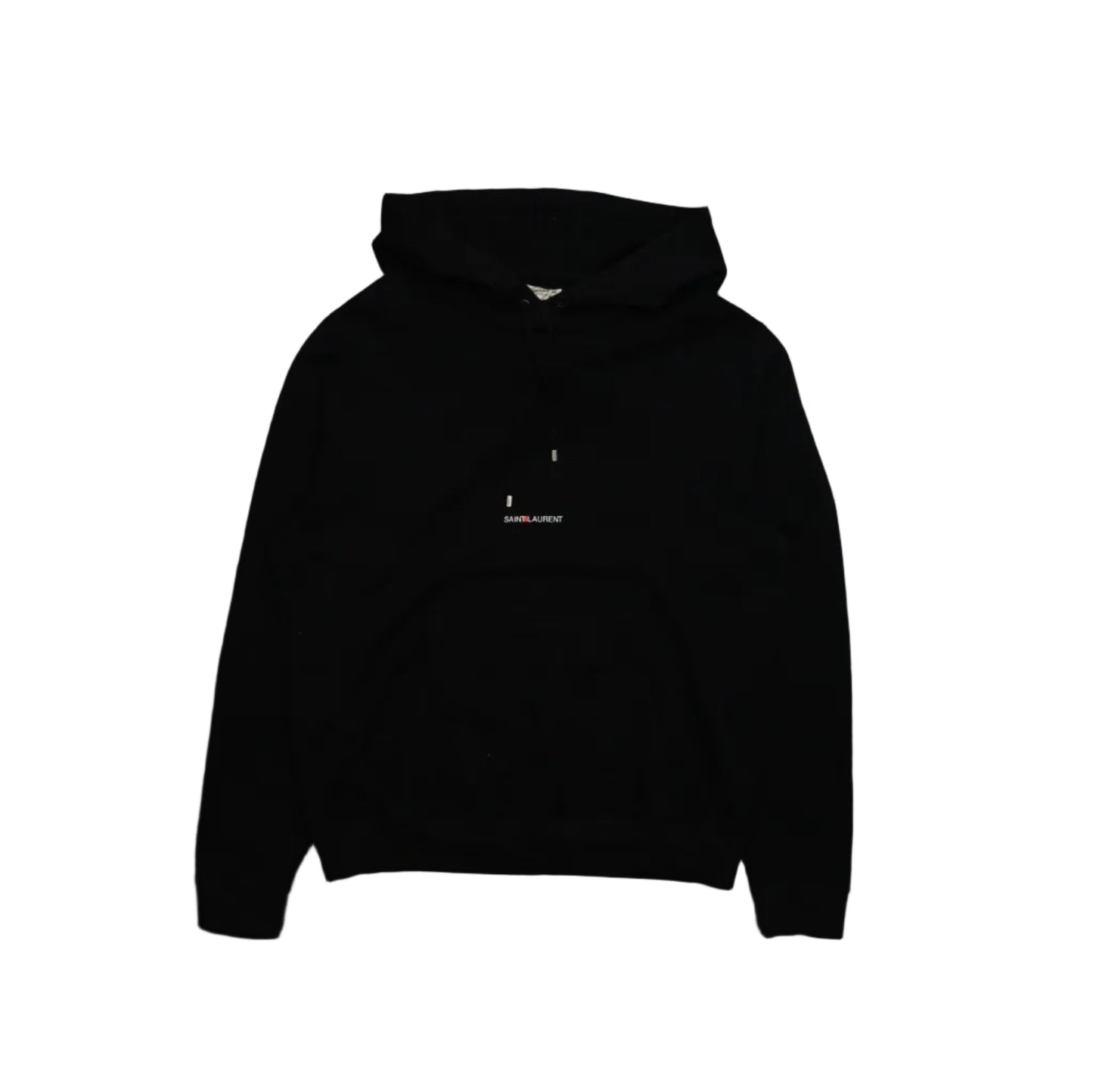 Saint Laurent Text Chest Logo Black Hoodie