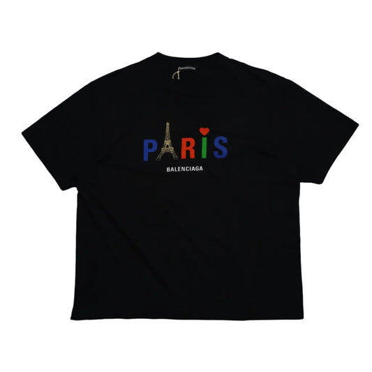 Balenciaga Paris Logo Black T-Shirt