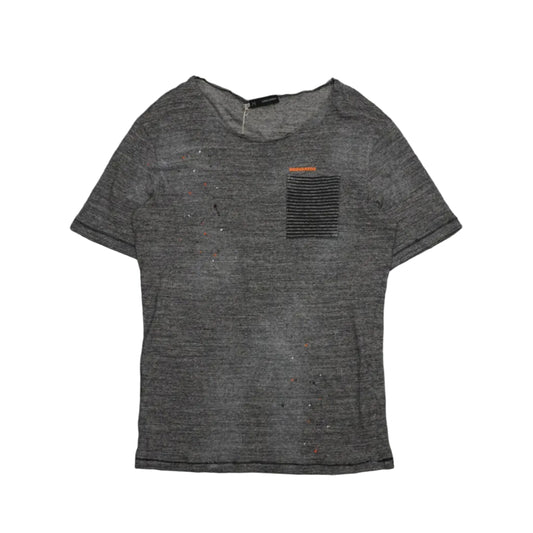 Dsquared2 Chest Pocket Orange Logo Grey T-Shirt