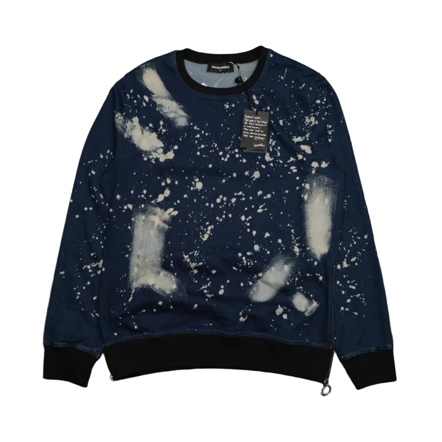 Dsquared2 Bleach Denim Blue Crewneck
