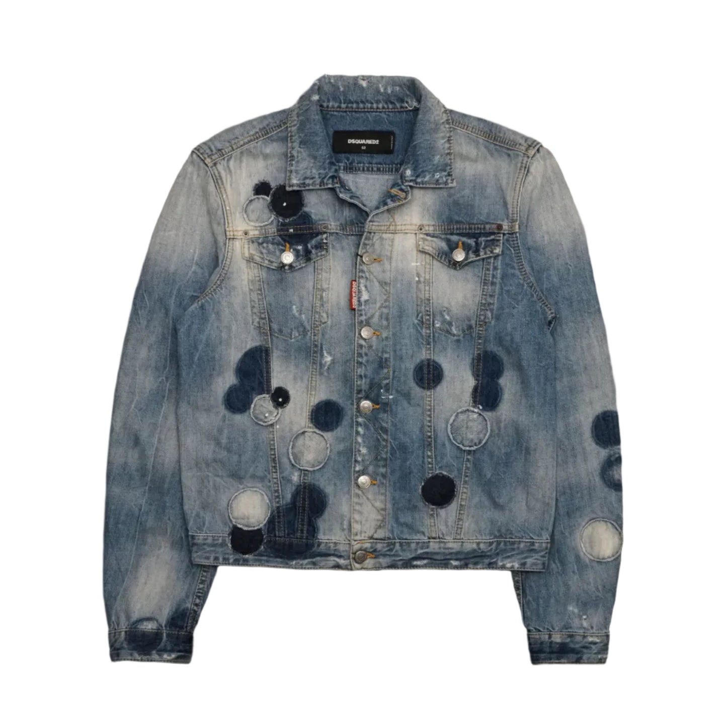 Dsquared2 Circle Patches Blue Denim Jacket