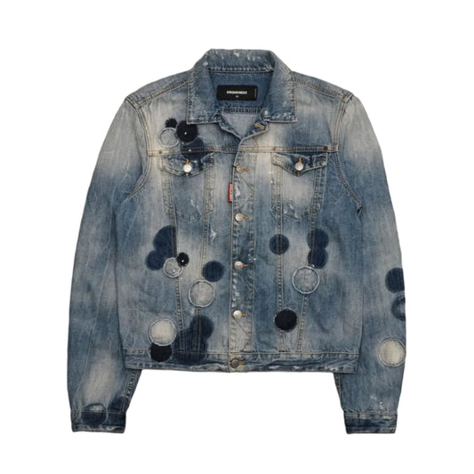 Dsquared2 Circle Patches Blue Denim Jacket