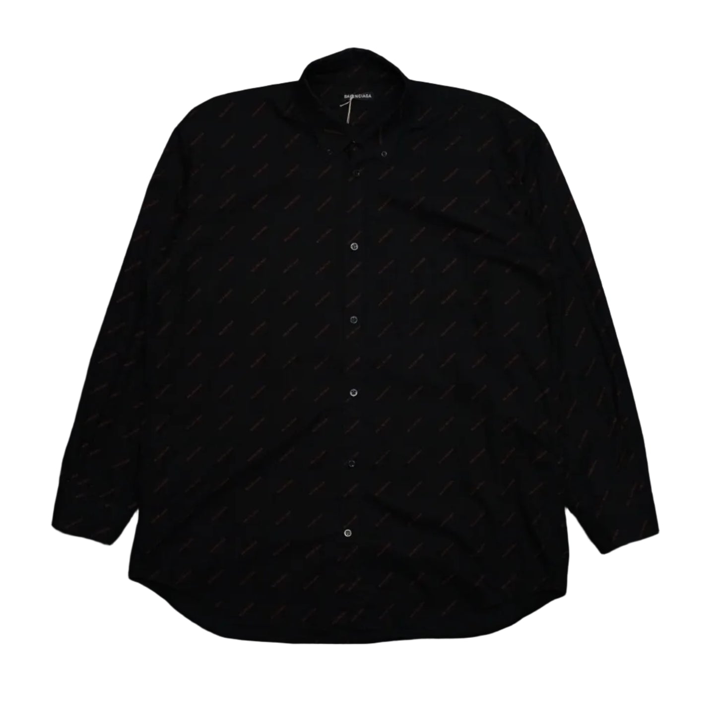 Balenciaga All Over Print Logo Black/Red Shirt