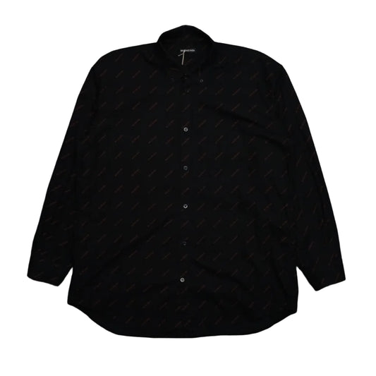 Balenciaga All Over Print Logo Black/Red Shirt