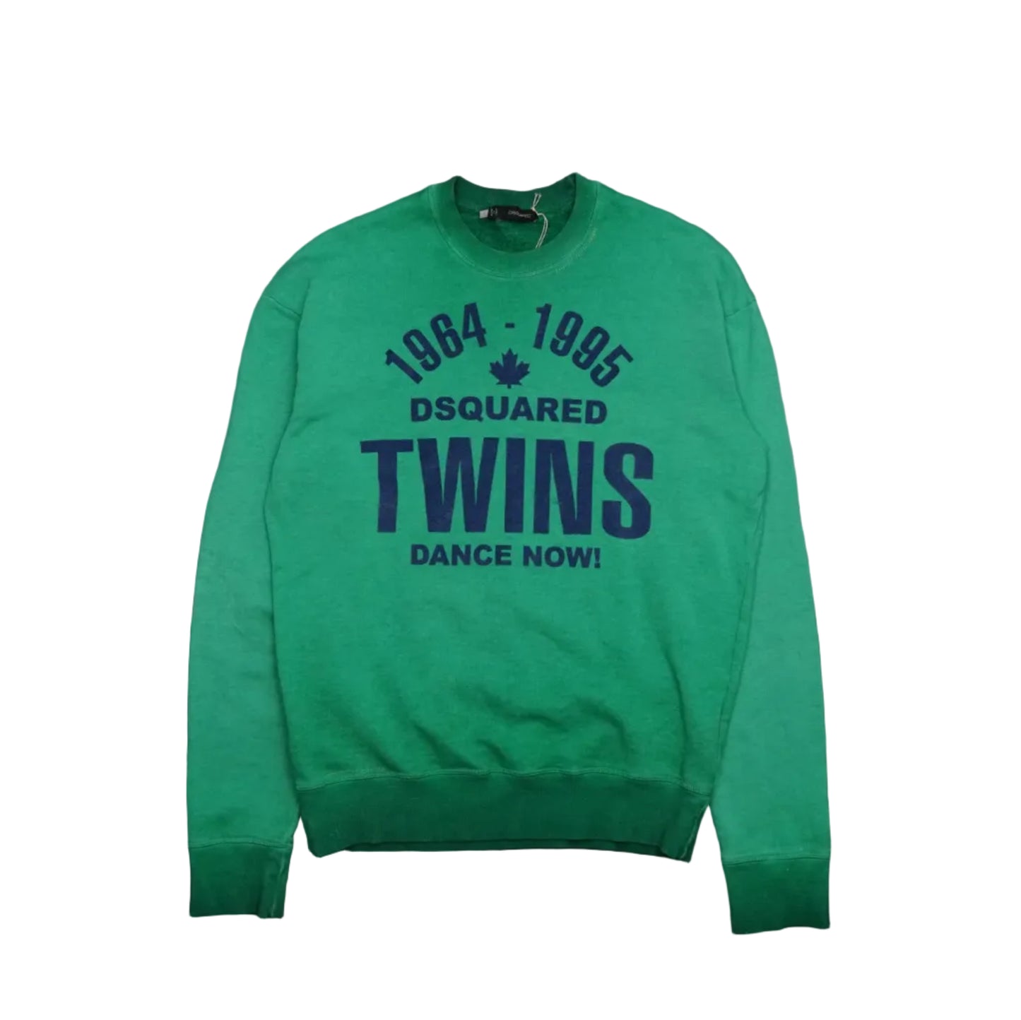 Dsquared2 Twins Dance Now Blue Text Green Crewneck