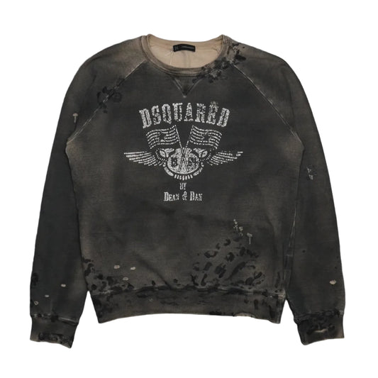 Dsquared2 Dean And Dan Bleach Grey Crewneck