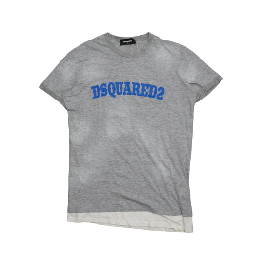 Dsquared2 Blue Logo Layer Grey T-Shirt