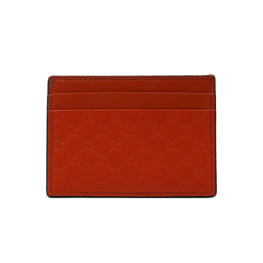 Gucci GG Logo Embossed Orange Leather Cardholder