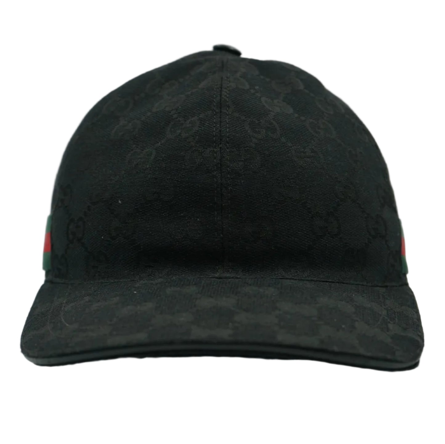 Gucci GG Logo Monogram Black Canvas Baseball Hat