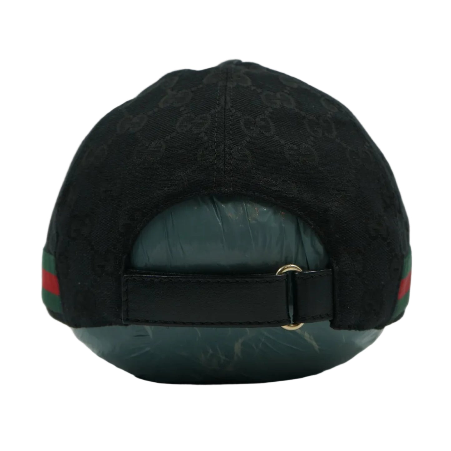 Gucci GG Logo Monogram Black Canvas Baseball Hat