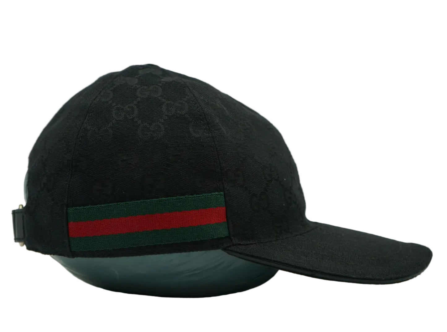 Gucci GG Logo Monogram Black Canvas Baseball Hat