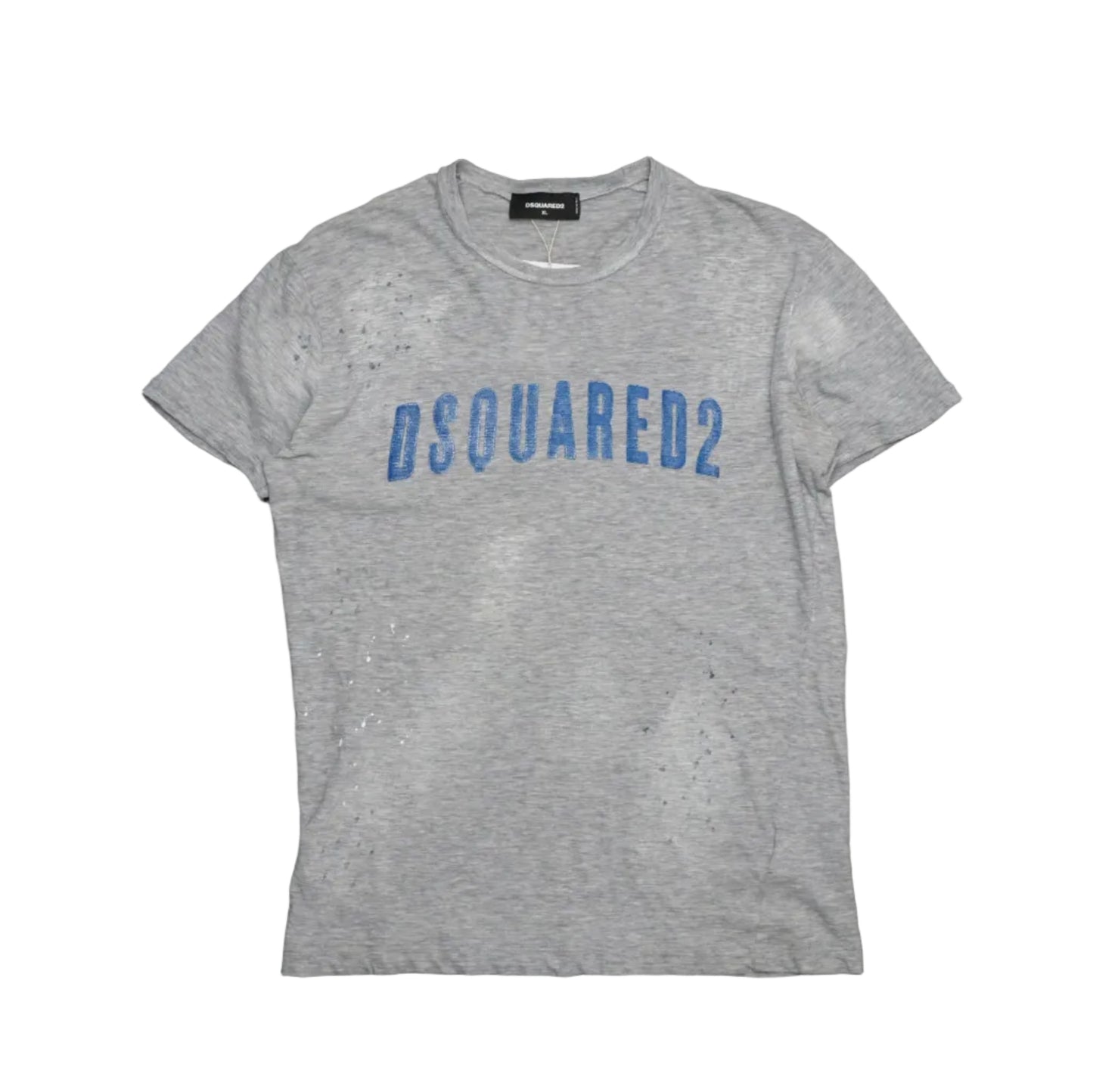 Dsquared2 Puffy Blue Text Grey T-Shirt