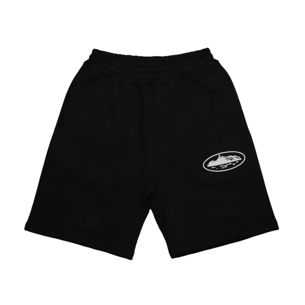 Corteiz Alcatraz Logo Fluffy Print Black Shorts