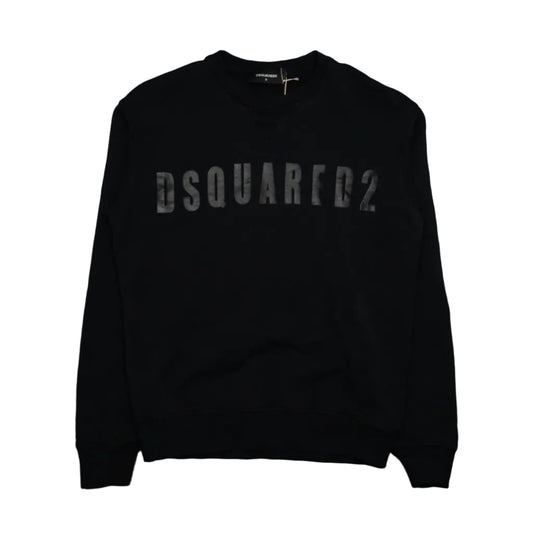 Dsquared2 Black Text Logo Black Crewneck