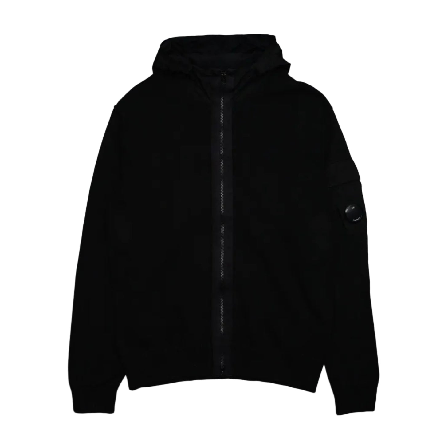 C.P Company Light Knitted Black Zip Hoodie
