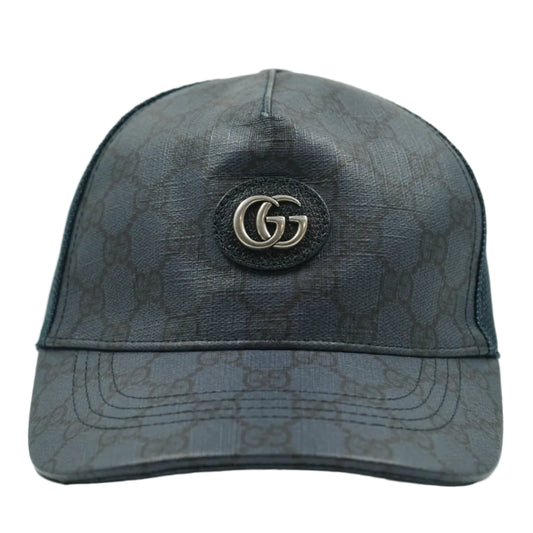 Gucci GG Logo Monogram Navy Blue Baseball Hat
