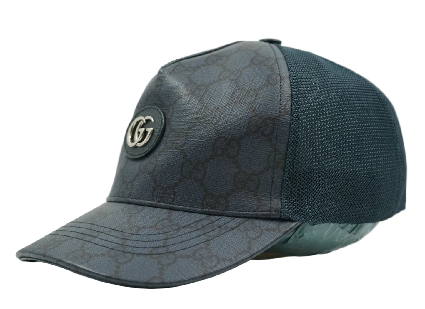 Gucci GG Logo Monogram Navy Blue Baseball Hat
