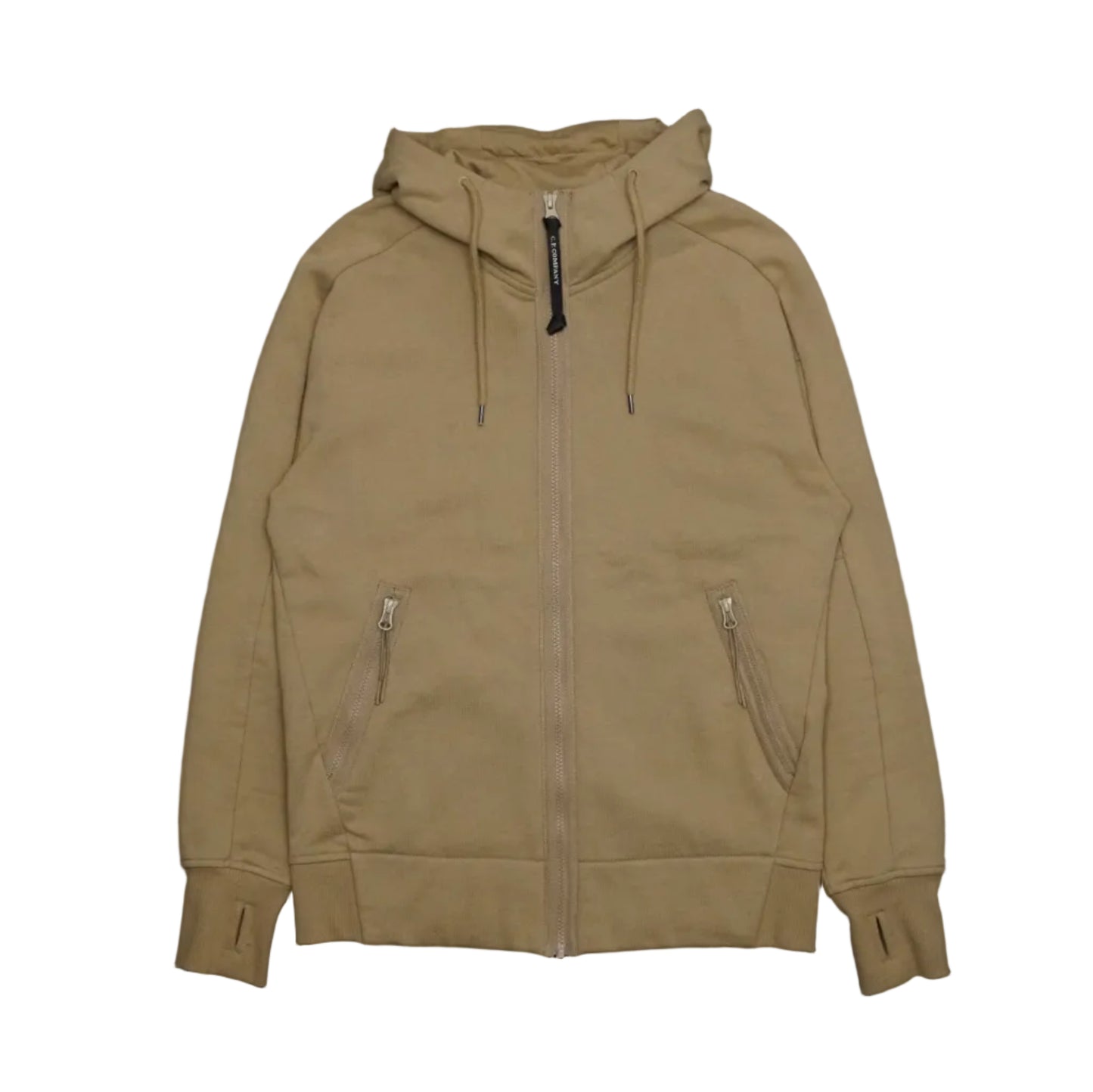 C.P Company Double Zip Pocket Light Brown Goggles Hoodie