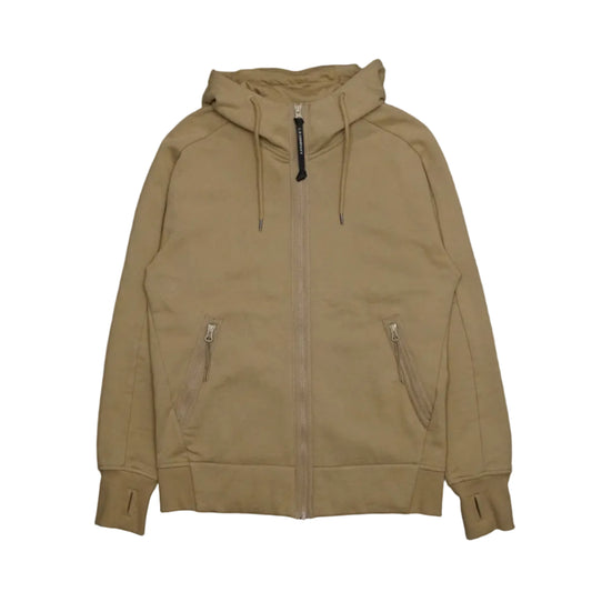 C.P Company Double Zip Pocket Light Brown Goggles Hoodie