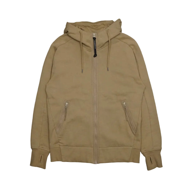 C.P Company Double Zip Pocket Light Brown Goggles Hoodie